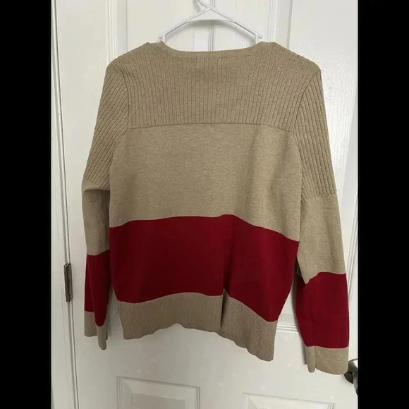 The limited tan and red sweater cardigan - Picture 2 of 4